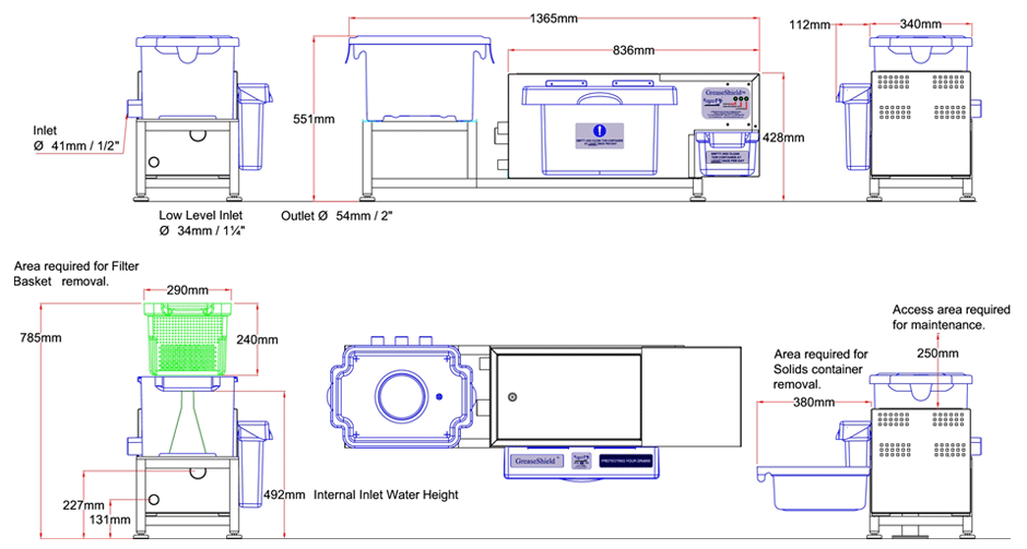 GS1850 AST-ECO-F Dimensional Drawing