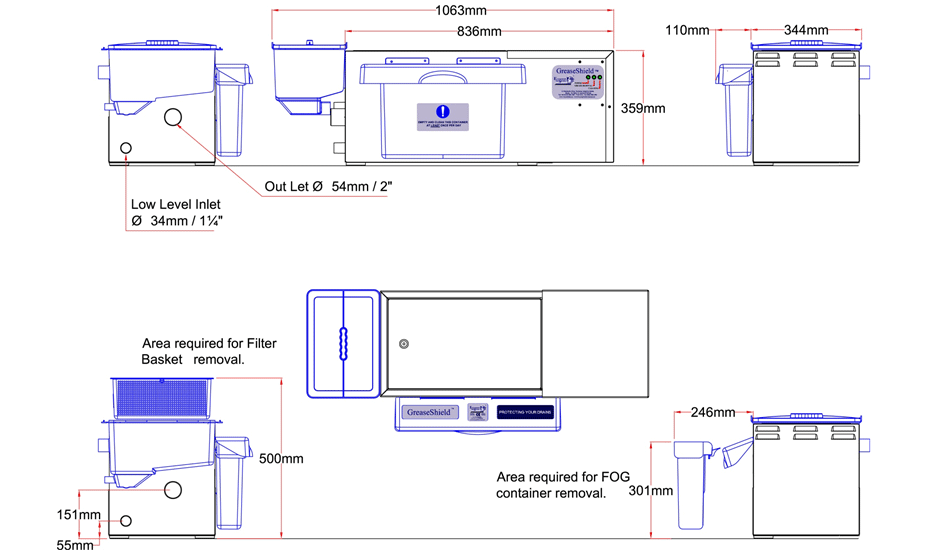 GS1850-ECO-PF Dimensional Drawing